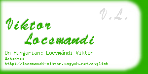 viktor locsmandi business card