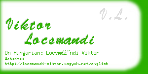 viktor locsmandi business card